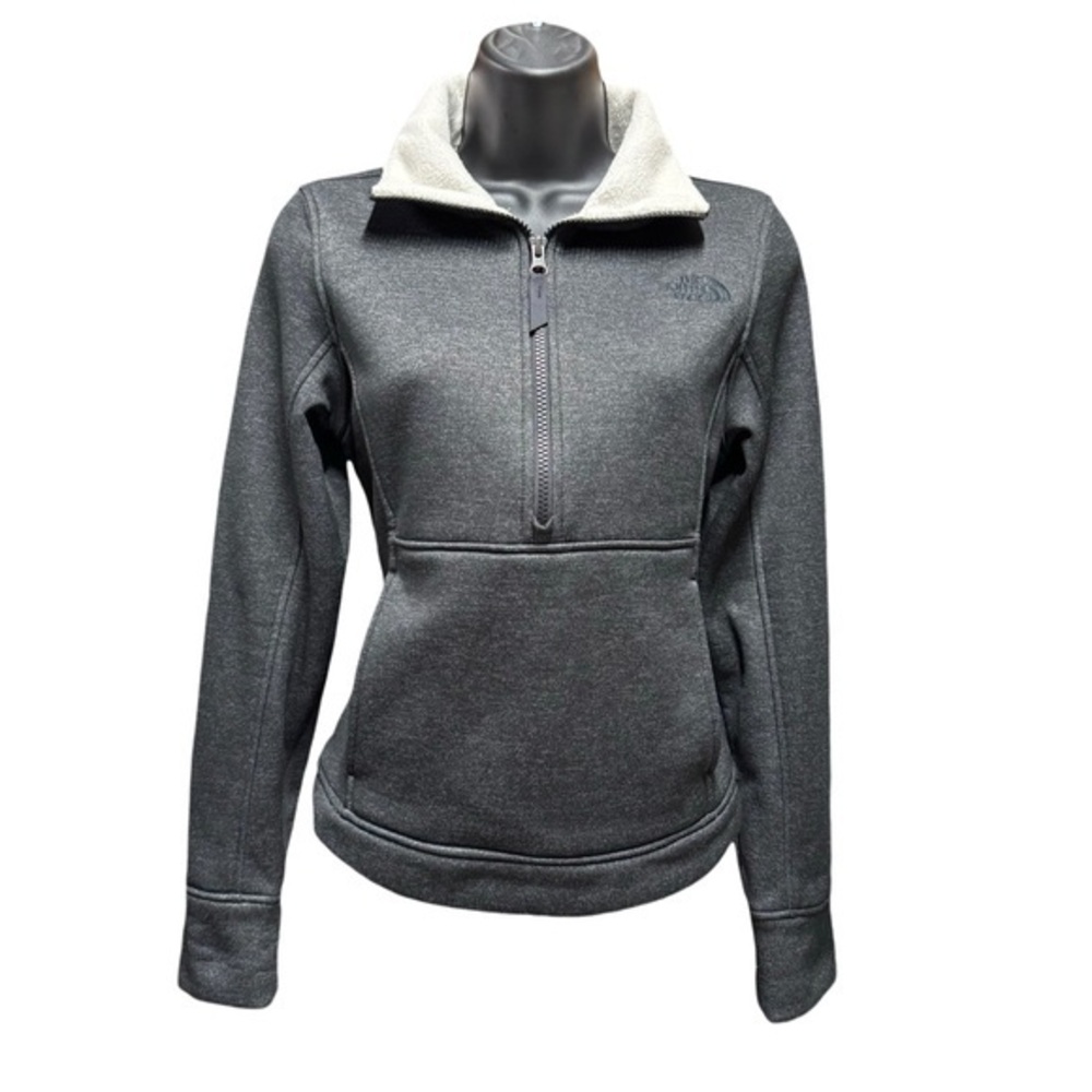 The‎ North Face Fleece Lined Half Zip Jacket - Women's XS Grey Running Hiking
